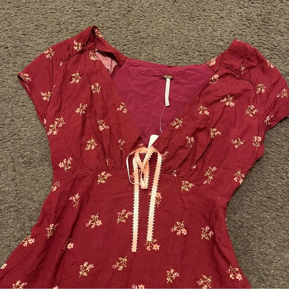 Free People Everyone’s Favorite Floral Babydoll Mini Dress NWT